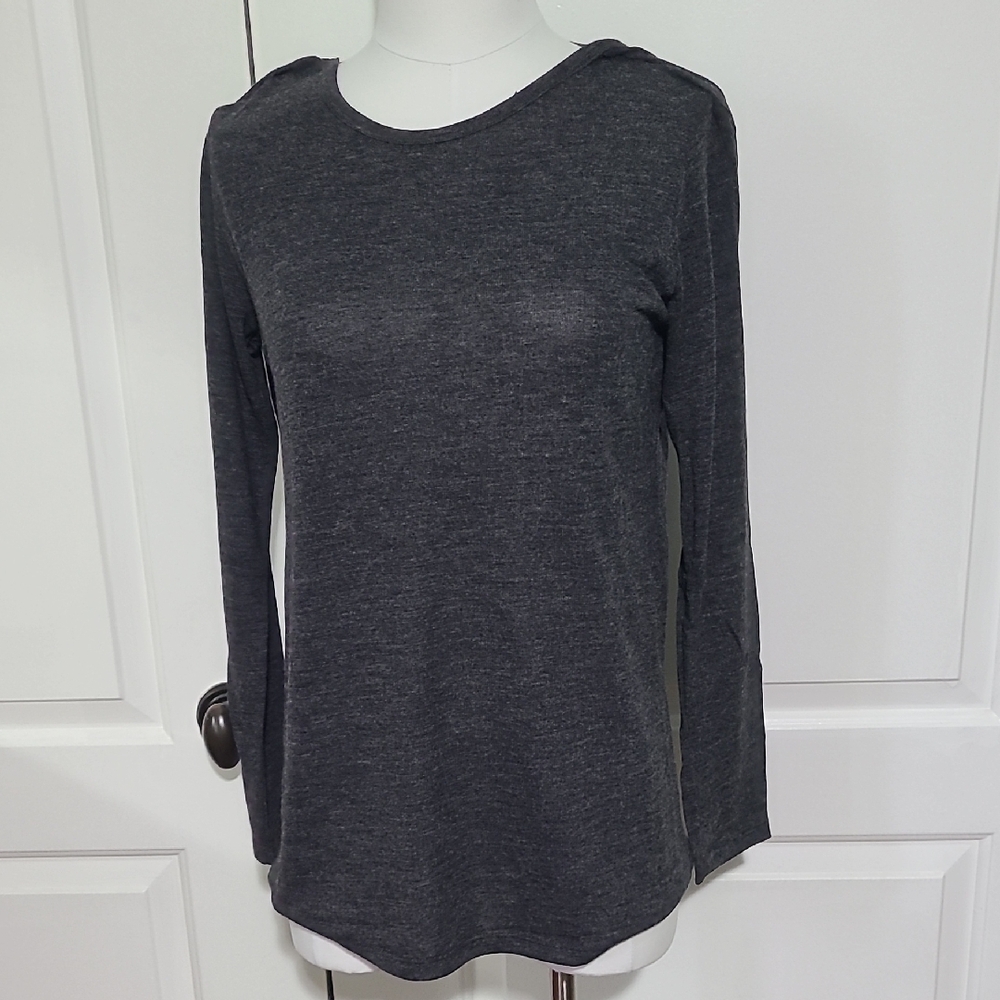 NWT Yelete Dark Gray Cross Back Tee